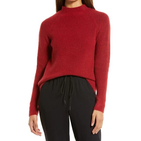 Halogen Mock Neck Sweater in Ultra Red - XXS - Picture 1 of 1